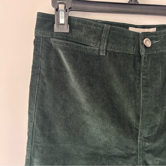 Everlane The Relaxed Wide Leg Corduroy Casual Pants Dark Green 10 NWT - Picture 3 of 9